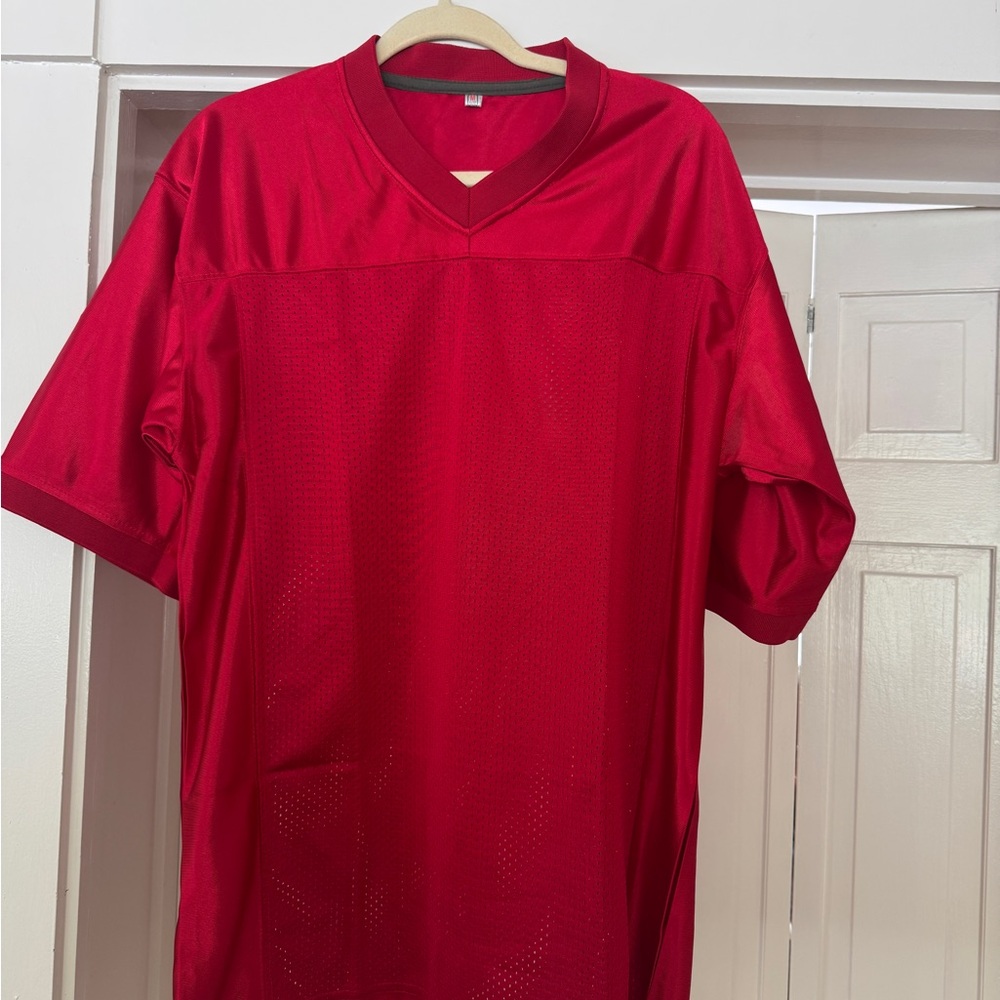 Men's Red Performance Football Jersey - Breathable Athletic Shirt